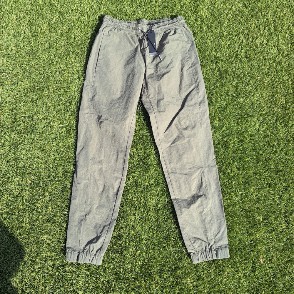 Richie Le Collection Mens Medium Gray Nylon Zippered Ankle Joggers Pants RLC-439
